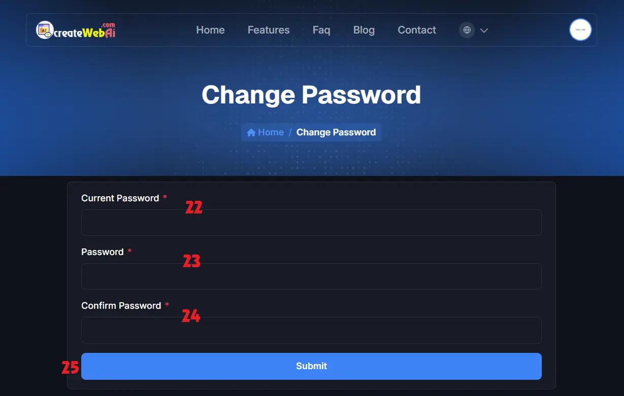 Change Passwork Interface